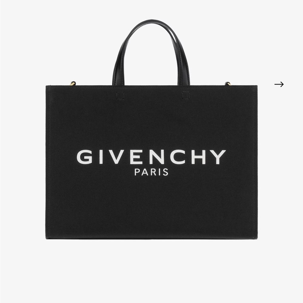 Givenchy Black Canvas Tote with Gold Accents